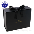Gedrucktes Luxus schwarzer mattes Klappkarton Wine Box